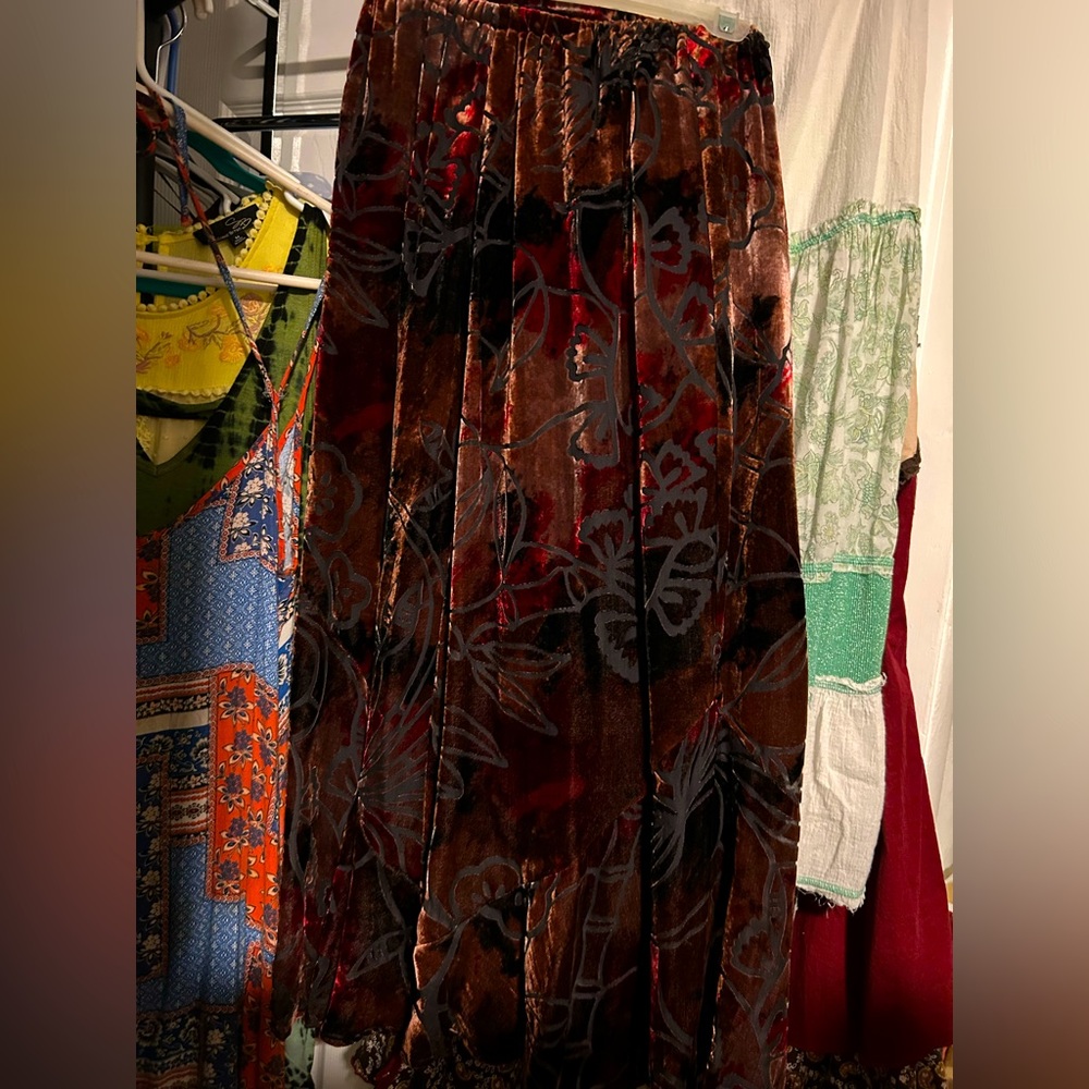 Beautiful vintage velvet Maxi Skirt